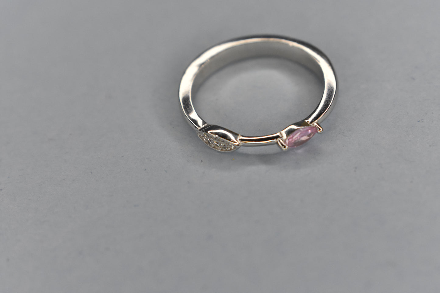 Pink and White Stone Ring