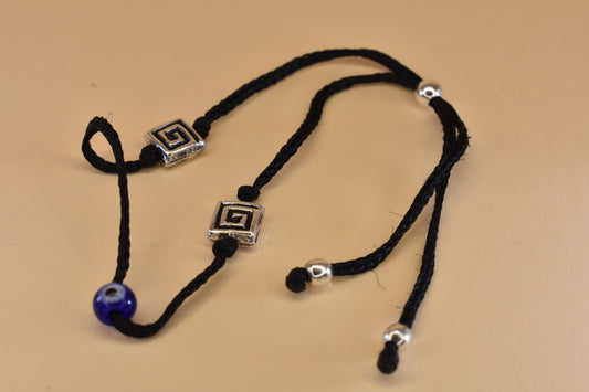 Evil Eye Black Thread Adjustable Anklet