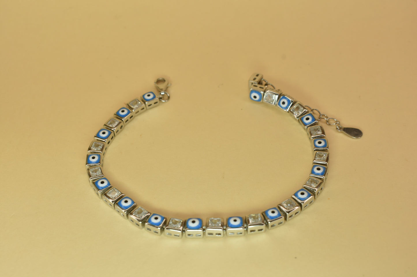 Blue Evil Eye Studded Bracelet