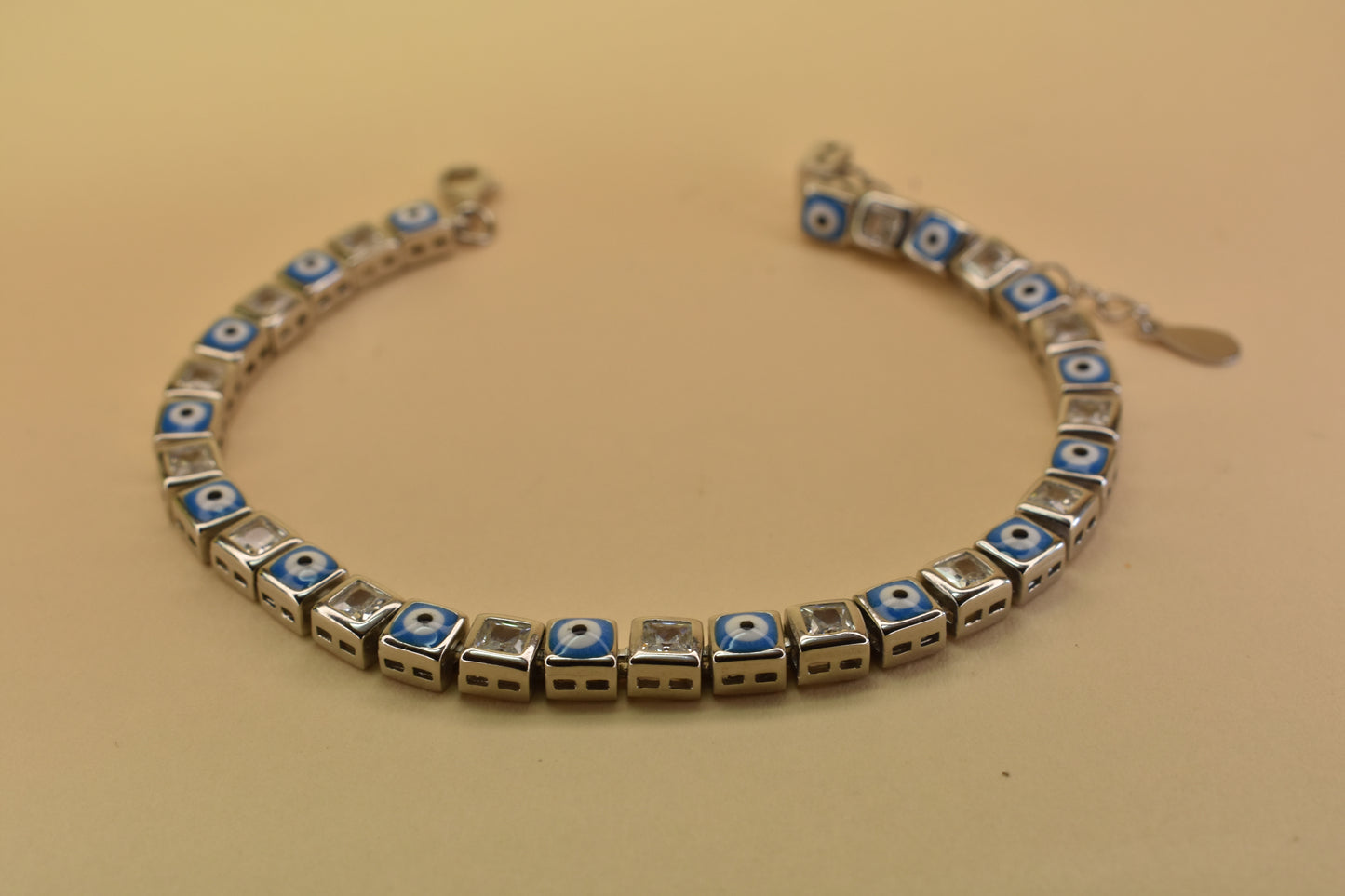 Blue Evil Eye Studded Bracelet