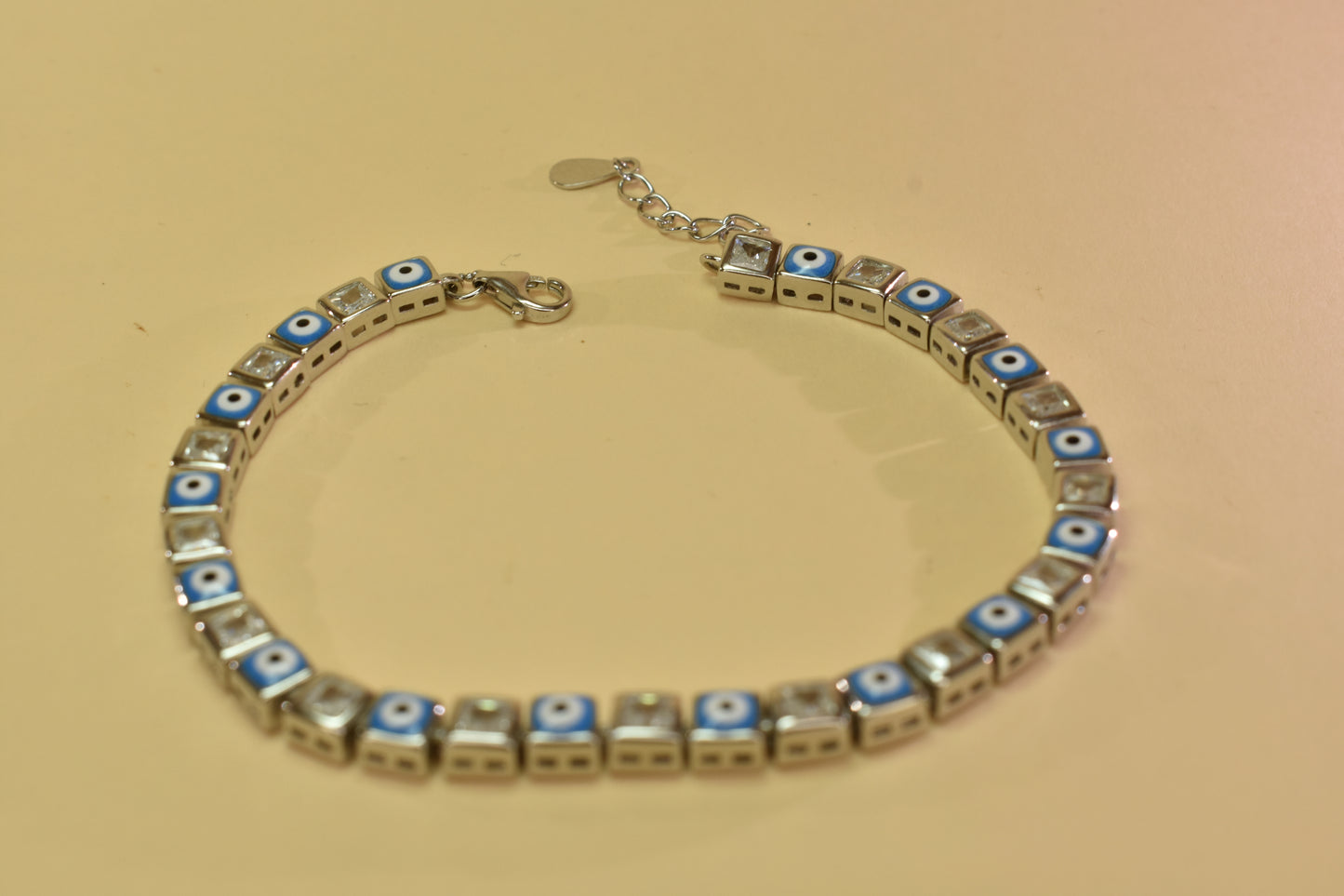 Blue Evil Eye Studded Bracelet