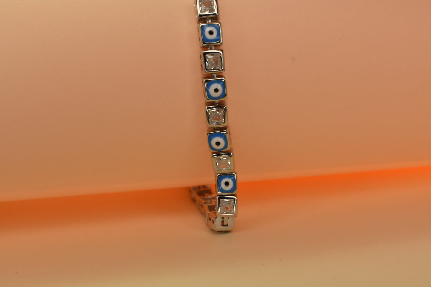 Blue Evil Eye Studded Bracelet