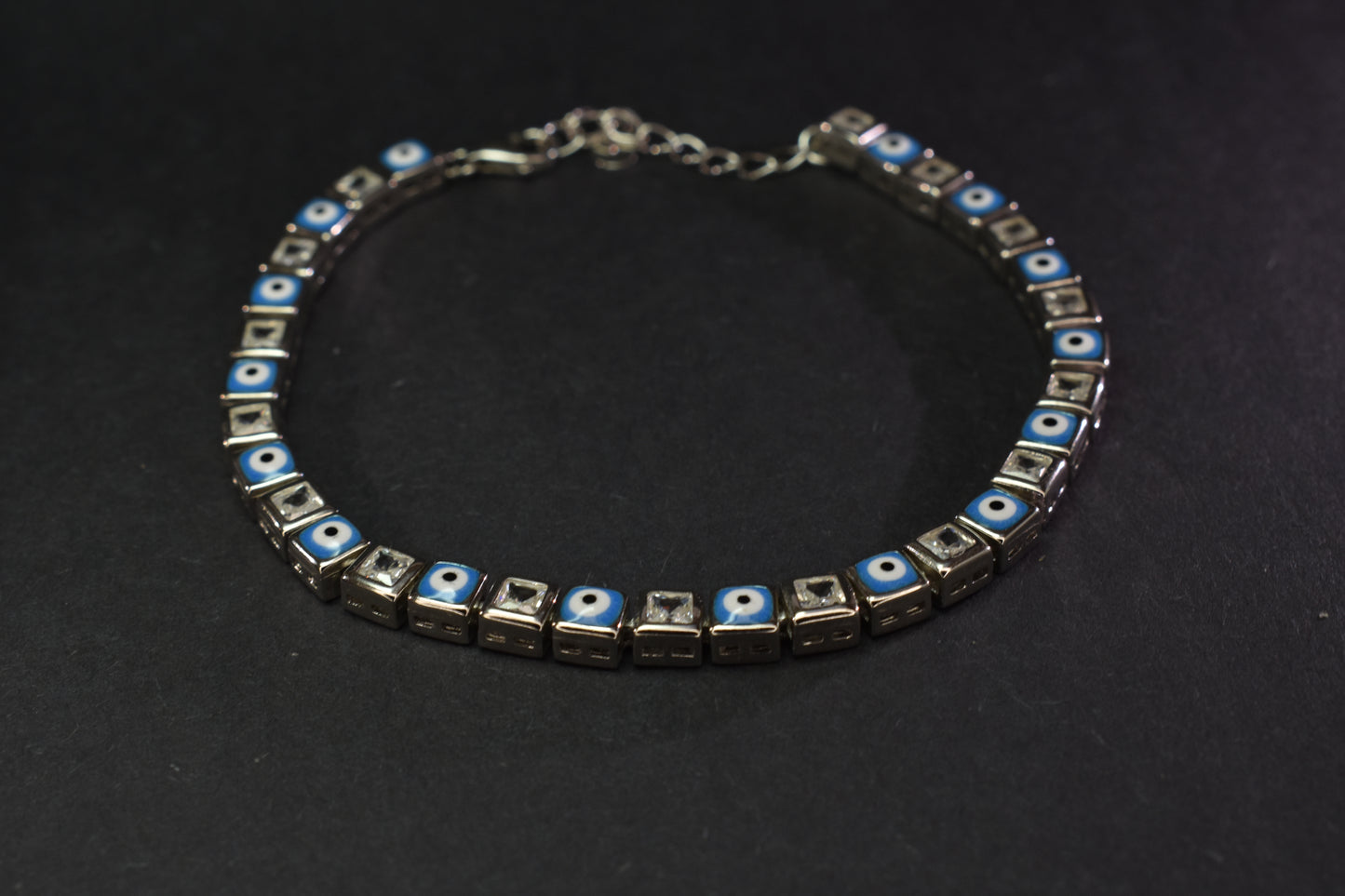 Blue Evil Eye Studded Bracelet