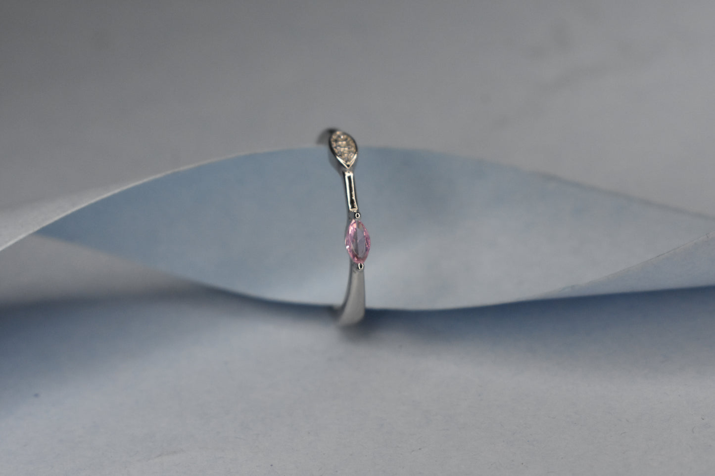 Pink and White Stone Ring
