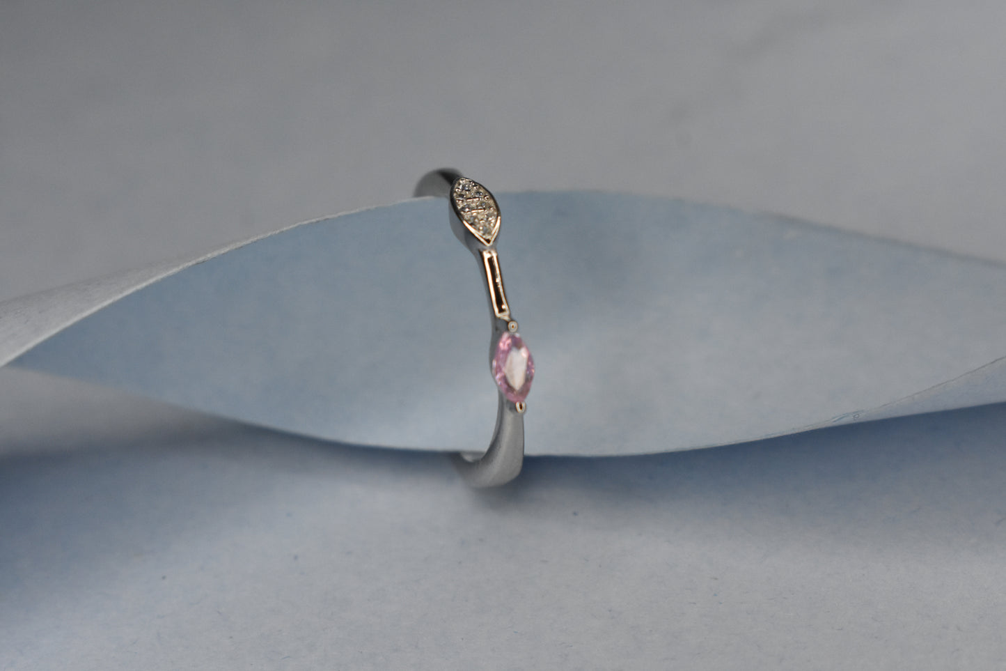 Pink and White Stone Ring