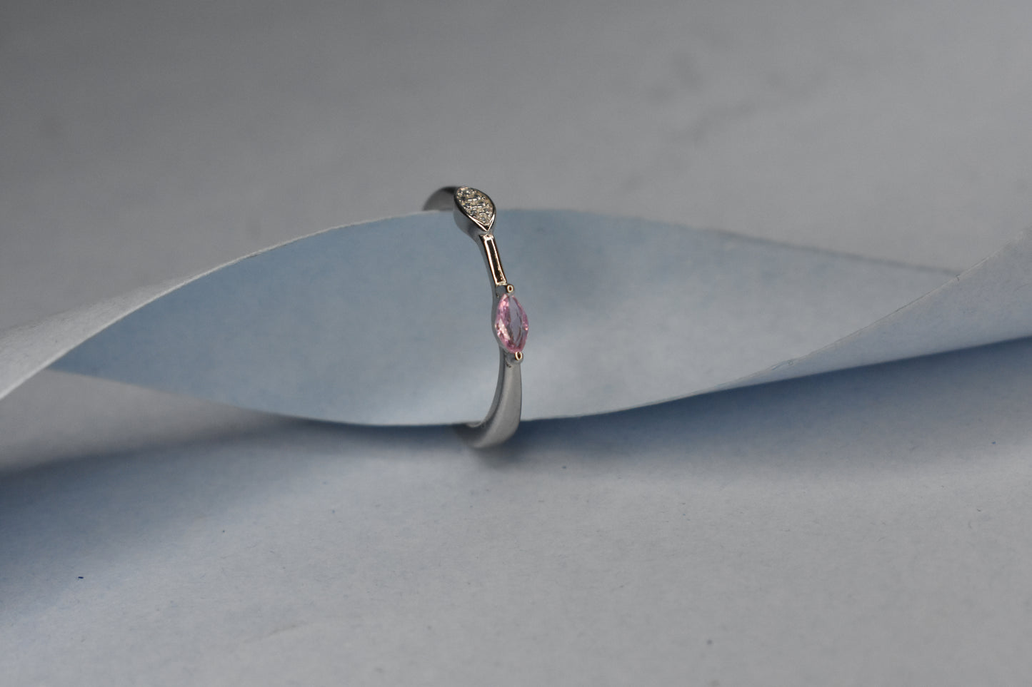 Pink and White Stone Ring