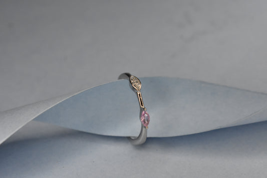 Pink and White Stone Ring