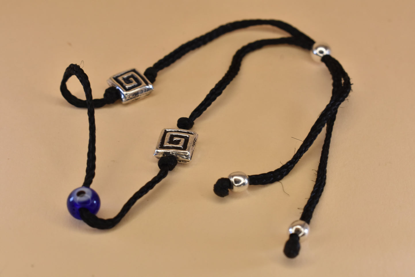 Evil Eye Black Thread Adjustable Anklet