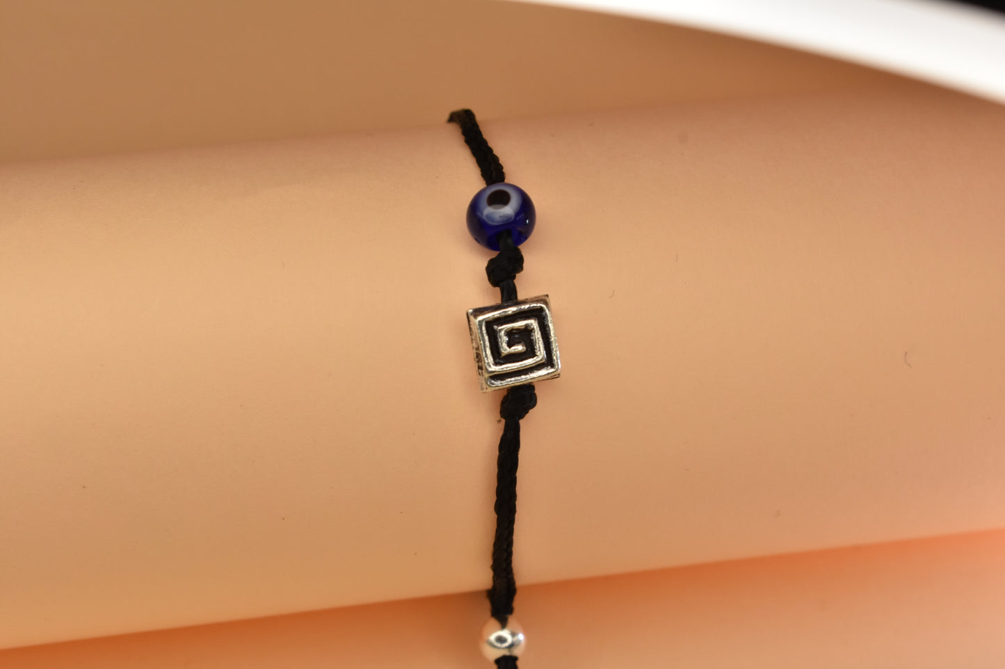 Evil Eye Black Thread Adjustable Anklet