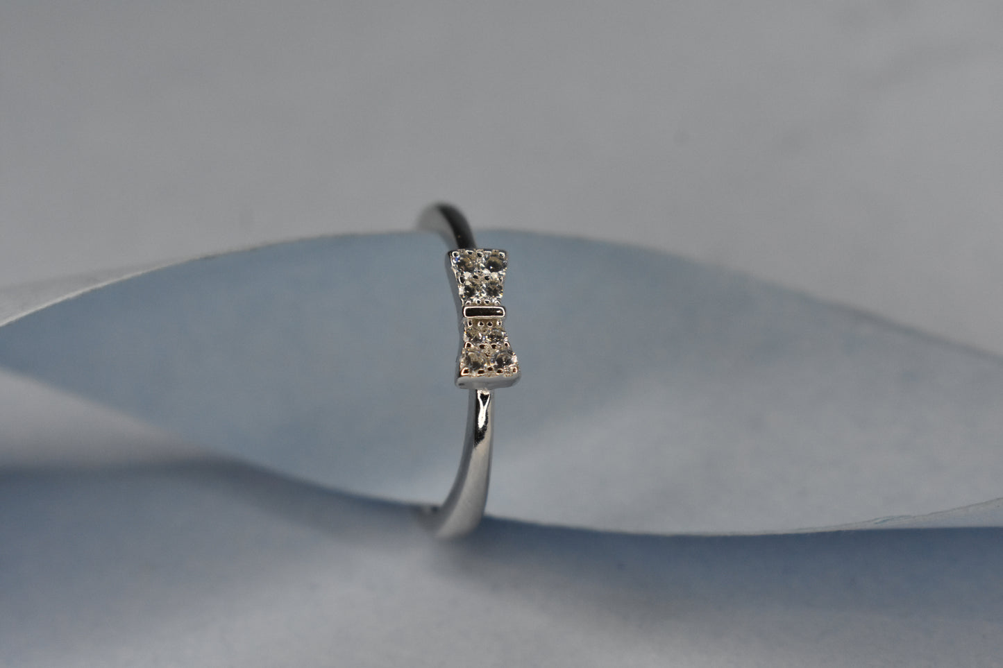 Stone Studded Bow Ring