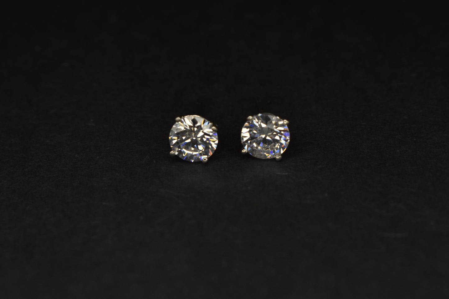 Silver Solitaire Studs Earring