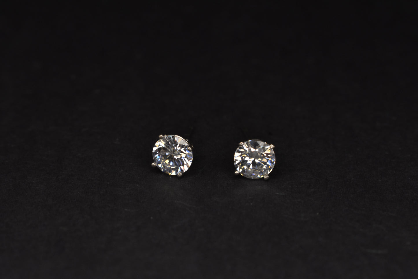 Silver Solitaire Studs Earring