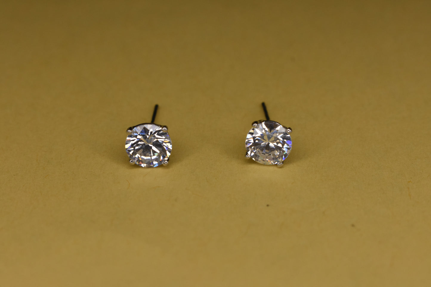 Silver Solitaire Studs Earring