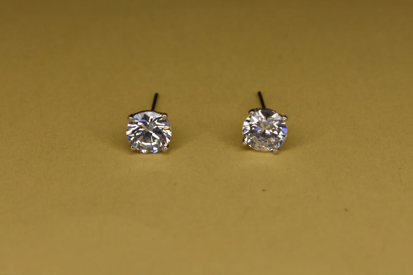 Silver Solitaire Studs Earring